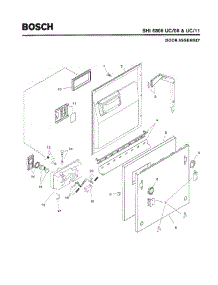 02 - Door Assembly parts for Bosch Dishwasher SHI6806 UC/11 from AppliancePartsPros.com