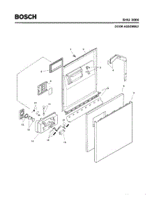 02 - Door Assembly parts for Bosch Dishwasher SHU3006 from AppliancePartsPros.com