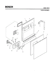 02 - Door Assembly parts for Bosch Dishwasher SHU3016 from AppliancePartsPros.com