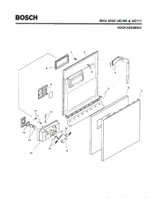 02 - Door Assembly parts for Bosch Dishwasher SHU3032 UC/11 (FD 8002-8003) from AppliancePartsPros.com