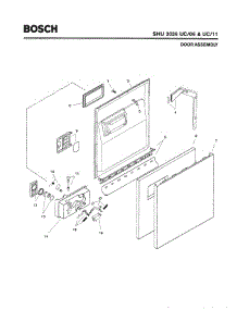 02 - Door Assembly parts for Bosch Dishwasher SHU3036 UC/06 (FD 7908-8002) from AppliancePartsPros.com