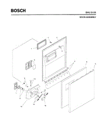 02 - Door Assembly parts for Bosch Dishwasher SHU3135 UC/12 (FD 8105-) from AppliancePartsPros.com