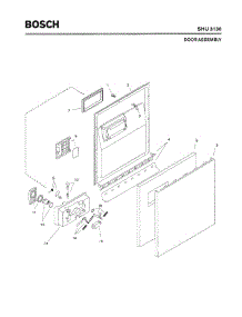 02 - Door Assembly parts for Bosch Dishwasher SHU3136 UC/12 (FD 8105-) from AppliancePartsPros.com