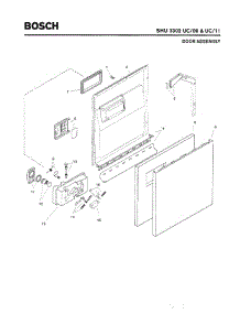 02 - Door Assembly parts for Bosch Dishwasher SHU3302 UC/06 (FD 7902-8003) from AppliancePartsPros.com