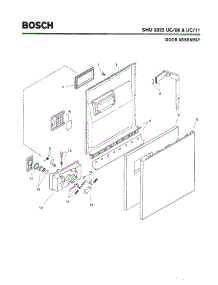 02 - Door Assembly parts for Bosch Dishwasher SHU3322 UC/06 from AppliancePartsPros.com