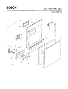 02 - Door Assembly parts for Bosch Dishwasher SHU3322 UC/11 from AppliancePartsPros.com