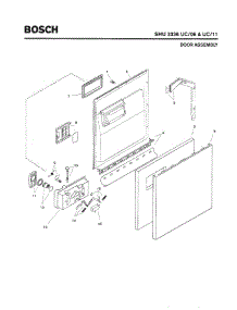 02 - Door Assembly parts for Bosch Dishwasher SHU3336 UC/11 from AppliancePartsPros.com