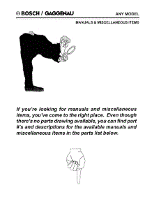 07 - Manuals & Miscellaneous Items parts for Bosch Dishwasher SHU3336 UC/12 (FD 8003-) from AppliancePartsPros.com