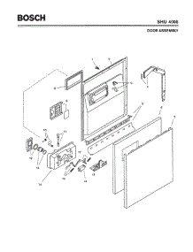 02 - Door Assembly parts for Bosch Dishwasher SHU4006 UC/06 from AppliancePartsPros.com
