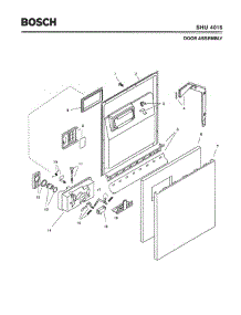 02 - Door Assembly parts for Bosch Dishwasher SHU4016 UC/06 from AppliancePartsPros.com