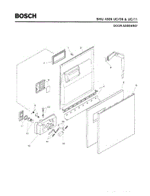 02 - Door Assembly parts for Bosch Dishwasher SHU4306 UC/11 (FD 8001-8003) from AppliancePartsPros.com