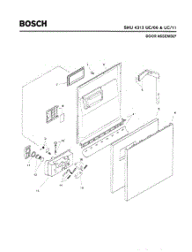 02 - Door Assembly parts for Bosch Dishwasher SHU4312 UC/06 (FD 7701-7912) from AppliancePartsPros.com