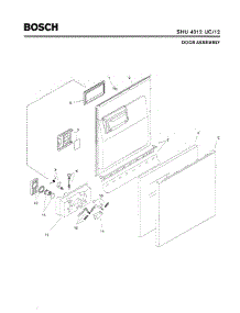 02 - Door Assembly parts for Bosch Dishwasher SHU4312 UC/12 (FD 8003-) from AppliancePartsPros.com