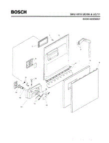 02 - Door Assembly parts for Bosch Dishwasher SHU4316 UC/06 from AppliancePartsPros.com