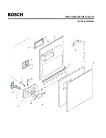 02 - Door Assembly parts for Bosch Dishwasher SHU4316 UC/11 from AppliancePartsPros.com
