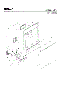 02 - Door Assembly parts for Bosch Dishwasher SHU4316 UC/12 from AppliancePartsPros.com