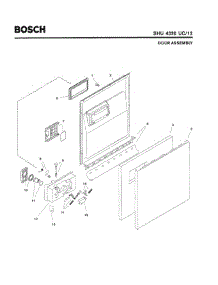 02 - Door Assembly parts for Bosch Dishwasher SHU4326 UC/12 (FD 8003-) from AppliancePartsPros.com