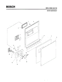 02 - Door Assembly parts for Bosch Dishwasher SHU5302 UC/12 (FD 8003-) from AppliancePartsPros.com