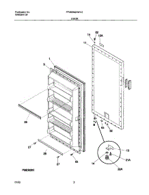 03 - Door parts for Frigidaire Freezer FFU09M2AW from AppliancePartsPros.com