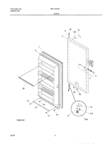03 - Door parts for Frigidaire Freezer MFU14F3GW7 from AppliancePartsPros.com