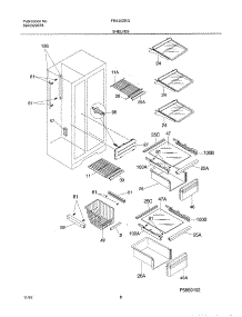 09 - Shelves parts for Frigidaire Refrigerator FRS20ZRGW5 from AppliancePartsPros.com