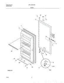 03 - Door parts for Frigidaire Freezer MFU14F3GW8 from AppliancePartsPros.com