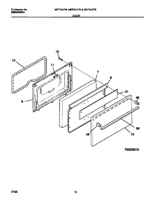 07 - Door parts for Frigidaire Range MEF302PBDE from AppliancePartsPros.com