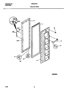 02 - Freezer  Door parts for Frigidaire Refrigerator MRS20HRAW8 from AppliancePartsPros.com