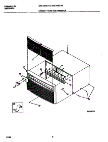 02 - Cabinst  Front  And  Wrapper parts for Frigidaire Air Conditioner GAC103G1A2 from AppliancePartsPros.com