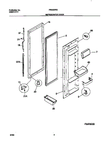 03 - Refrigerator Door parts for Frigidaire Refrigerator FRS22ZRGW1 from AppliancePartsPros.com