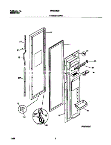 02 - Freezer Door parts for Frigidaire Refrigerator FRS24ZGGW4 from AppliancePartsPros.com