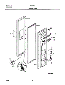 02 - Freezer Door parts for Frigidaire Refrigerator FRS20ZSGB3 from AppliancePartsPros.com