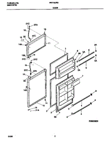 02 - Door parts for Frigidaire Refrigerator FRT18JRGW1 from AppliancePartsPros.com