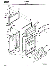 02 - Door parts for Frigidaire Refrigerator FRT18NNGW1 from AppliancePartsPros.com