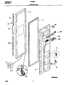 02 - Freezer Door parts for Frigidaire Refrigerator FRS26ZRGW5 from AppliancePartsPros.com