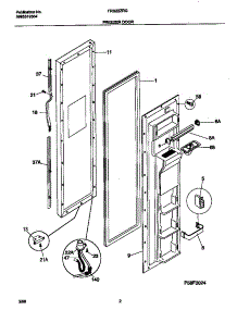 02 - Freezer Door parts for Frigidaire Refrigerator FRS22ZRGW3 from AppliancePartsPros.com
