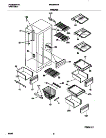 05 - Shelves parts for Frigidaire Refrigerator FRS26WGHW0 from AppliancePartsPros.com