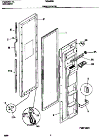 02 - Freezer Door parts for Frigidaire Refrigerator F45WJ26HW0 from AppliancePartsPros.com