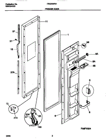 02 - Freezer Door parts for Frigidaire Refrigerator FRS20WRHW1 from AppliancePartsPros.com
