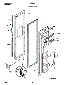 02 - Freezer Door parts for Frigidaire Refrigerator FRS22ZGHW0 from AppliancePartsPros.com