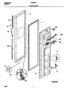 02 - Freezer Door parts for Frigidaire Refrigerator FRS26ZNHW0 from AppliancePartsPros.com