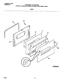 05 - Door parts for Frigidaire Range FEF336WHSA from AppliancePartsPros.com