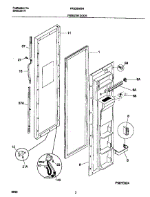 02 - Freezer Door parts for Frigidaire Refrigerator FRS26WGHD2 from AppliancePartsPros.com
