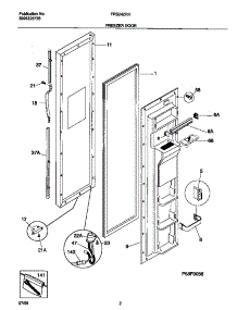 02 - Freezer Door parts for Frigidaire Refrigerator FRS24ZRHW2 from AppliancePartsPros.com