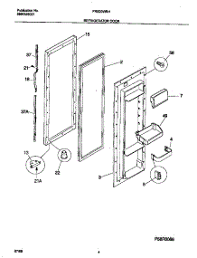 03 - Refrigerator Door parts for Frigidaire Refrigerator FRS20WRHW2 from AppliancePartsPros.com