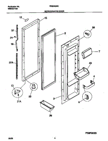 03 - Refrigerator Door parts for Frigidaire Refrigerator FRS20QRCW6 from AppliancePartsPros.com