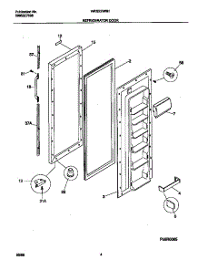 03 - Refrigerator Door parts for Frigidaire Refrigerator WRS22WNHD2 from AppliancePartsPros.com