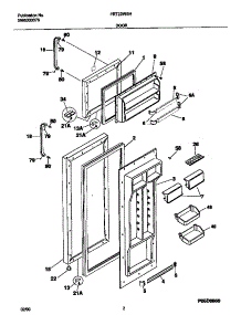 02 - Doors parts for Frigidaire Refrigerator FRT22IRSHK1 from AppliancePartsPros.com