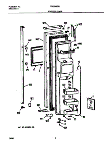 02 - Freezer Door parts for Frigidaire Refrigerator FRS24BGGW6 from AppliancePartsPros.com