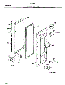 03 - Refrigerator Door parts for Frigidaire Refrigerator FRS22ZRHW1 from AppliancePartsPros.com